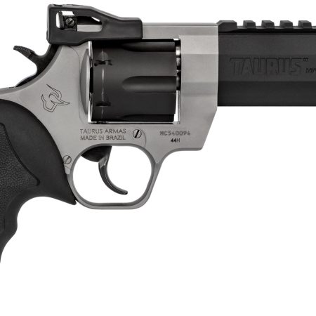 Taurus 2440055RH Raging Hunter  44 Rem Mag 6rd 5.12" Matte Black Oxide Cylinder & Barrel Matte Stainless Steel Frame Black Rubber with Integrated Red Cushion Insert  Grip