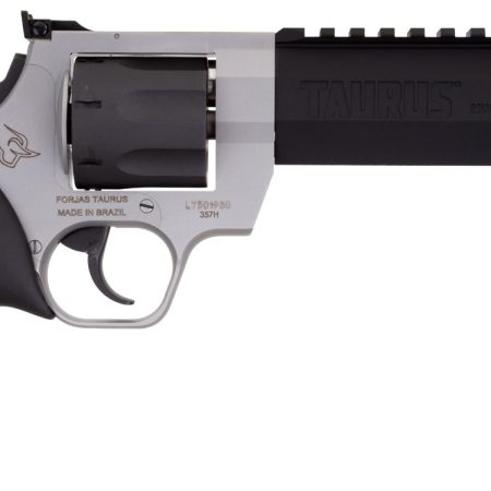 Taurus 2454065RH Raging Hunter  454 Casull 5rd 6.75" Matte Black Oxide Cylinder & Barrel Matte Stainless Steel Frame Black Rubber with Integrated Red Cushion Insert Grip