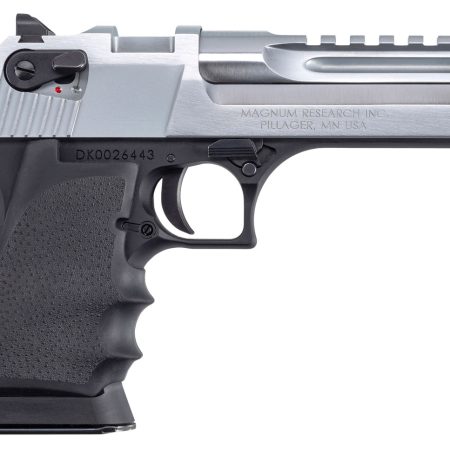 Magnum Research DE357L5BC Desert Eagle L5 357 Mag 5" with Muzzle Brake 9+1 Black Hardcoat Anodized Aluminum Frame Brushed Chrome Carbon Steel Slide Black Hogue Wraparound Rubber Grip