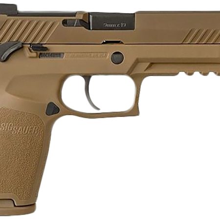 Sig Sauer 320F9M17MSMA P320 M17 *MA Compliant 9mm Luger Caliber with 4.70" Barrel, 10+1 Capacity, Overall Coyote PVD Finish Stainless Steel, Picatinny Rail Frame, Serrated Slide & Polymer Grip