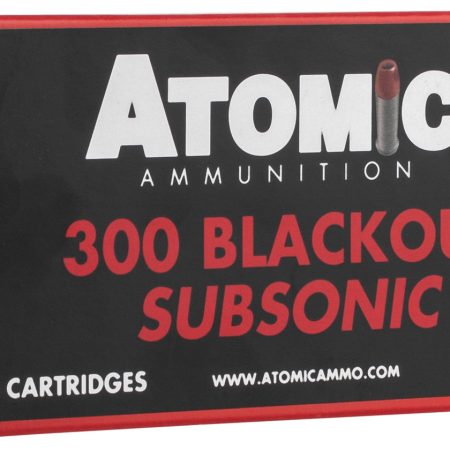 Atomic Ammunition 00478 Rifle Subsonic 300 Blackout 260 gr Round Nose Soft Point Boat Tail 20 Per Box/ 10 Case