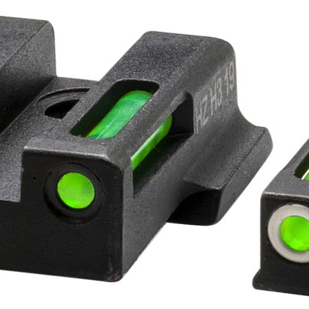 HiViz EZN321 LiteWave H3 Sight Set for S&W EZ380 Green Tritium White Outline Front Sight-Green Fiber Optic Rear Sight