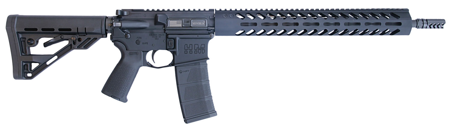 HM Defense HM15FMB556L Defender M5L 5.56x45mm NATO Caliber with 16" Barrel, 30+1 Capacity, Black Hard Coat Anodized Metal Finish, Black Mil-Spec HM Stock & Enhanced Polymer Grip Right Hand