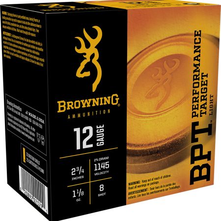 Browning Ammo B193611228 BPT Performance Target Light 12Gauge 2.75" 1 1/8oz 8Shot 25 Per Box/10 Case