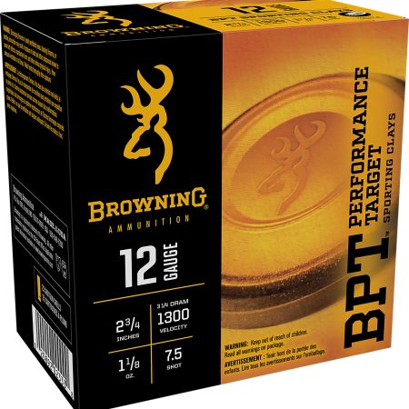 Browning Ammo B193631227 BPT Performance Target Sporting Clay 12Gauge 2.75" 1 1/8oz 7.5Shot 25 Per Box/10 Case