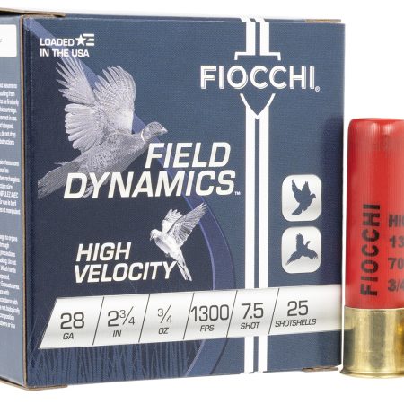 Fiocchi 28HV75 Field Dynamics High Velocity 28Gauge 2.75" 3/4oz 7.5Shot 25 Per Box/10 Case