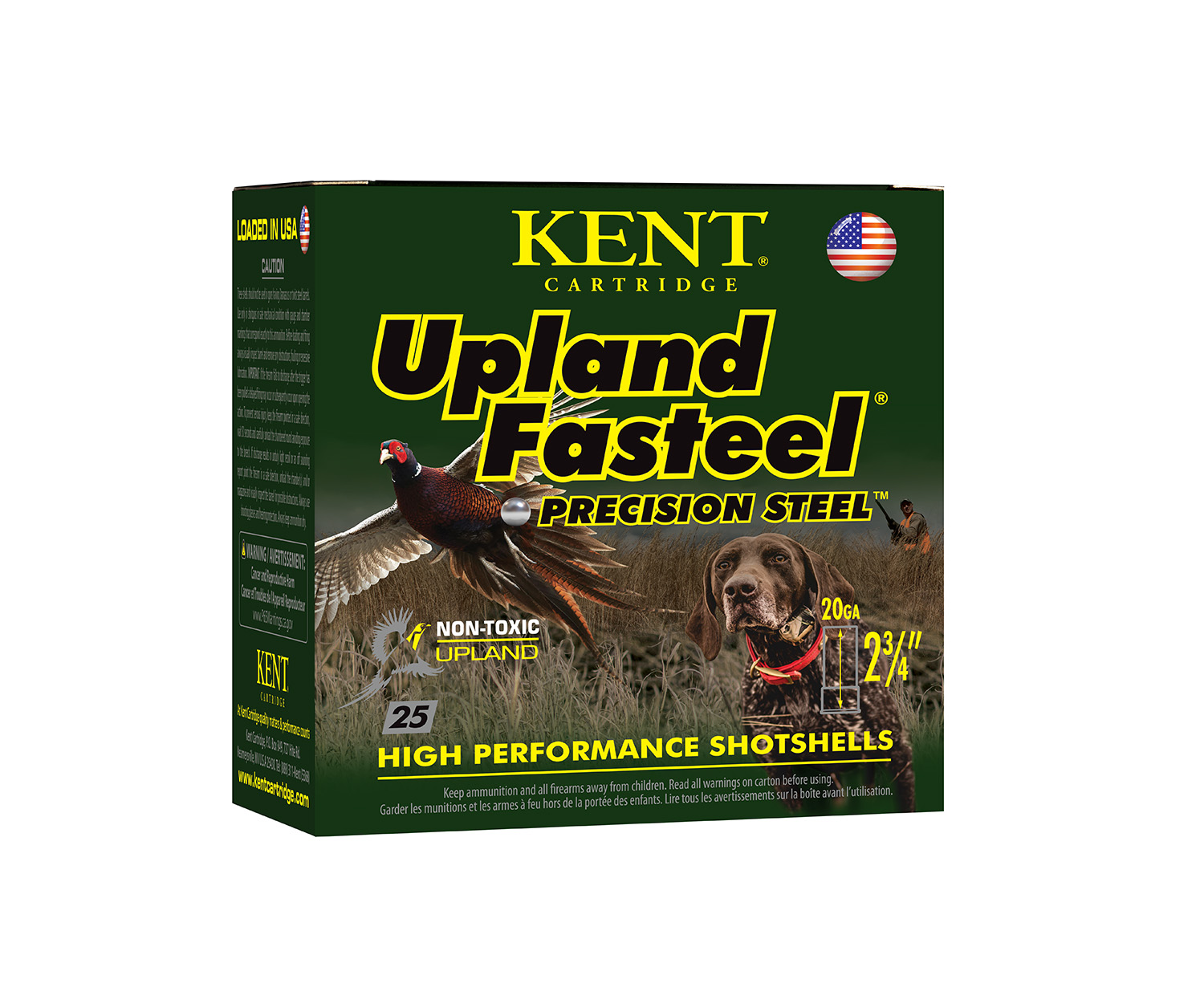 Kent Cartridge K202US245 Upland Fasteel 20Gauge 2.75" 7/8oz 5Shot 25 Per Box/10 Case