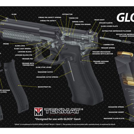 TekMat TEKR17GLOCKCA  Cleaning Mat Multi-Color Rubber 11"x17" Glock 3D Cutaway