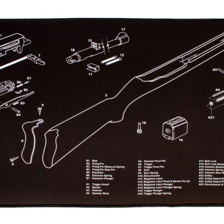 TekMat TEKR441022 Ruger 10-22 Ultra 44 Cleaning Mat Black/White Rubber 15"x44" Ruger 10-22 Parts Diagram
