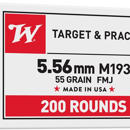Winchester Ammo WM193200 USA M193 5.56x45mmNATO 55gr Full Metal Jacket 200 Per Bx/4 Case *Value Pack