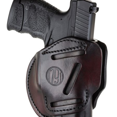 1791 Gunleather 3WH3SBRA 3-Way  IWB/OWB Size 03 Signature Brown Leather Belt Loop Compatible w/ Glock 26 Compatible w/ Ruger LC9 Compatible w/ S&W M&P Shield Ambidextrous Hand