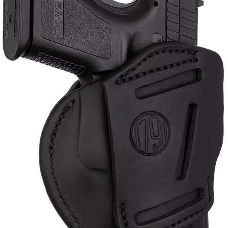 1791 Gunleather 4WH5SBLL 4-Way  IWB/OWB 05 Stealth Black Leather Belt Clip Fits S&W M&P/Springfield XD/Glock 17/HK VP9 Left Hand