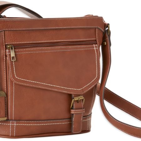 Bulldog BDP045 Bucket Purse w/Holster Brown Leather Most Sm Pistols & Revolvers Ambidextrous Hand