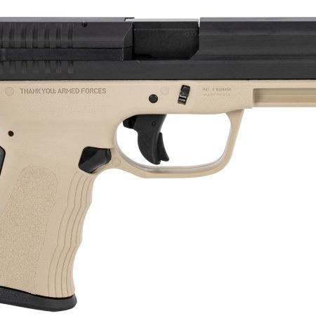 FMK G9C1G2RSS 9C1 G2 9mm Luger 14+1 4" Black Stainless Steel Barrel, Black Serrated Carbon Steel Slide, Desert Sand Polymer Frame w/Picatinny Rail, Black Backstrap Grip