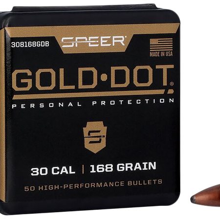 Speer 308168GD Gold Dot  30Cal 168gr Soft Point 50 Per Box/20 Case