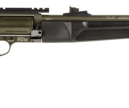 Rossi SCJT4510B Circuit Judge  45 Colt (LC) Caliber or 410 Gauge with 5rd Capacity, 18.50" Barrel, Moss Green Cerakote Metal Finish & Black Fixed Thumbhole Stock Right Hand (Full Size)