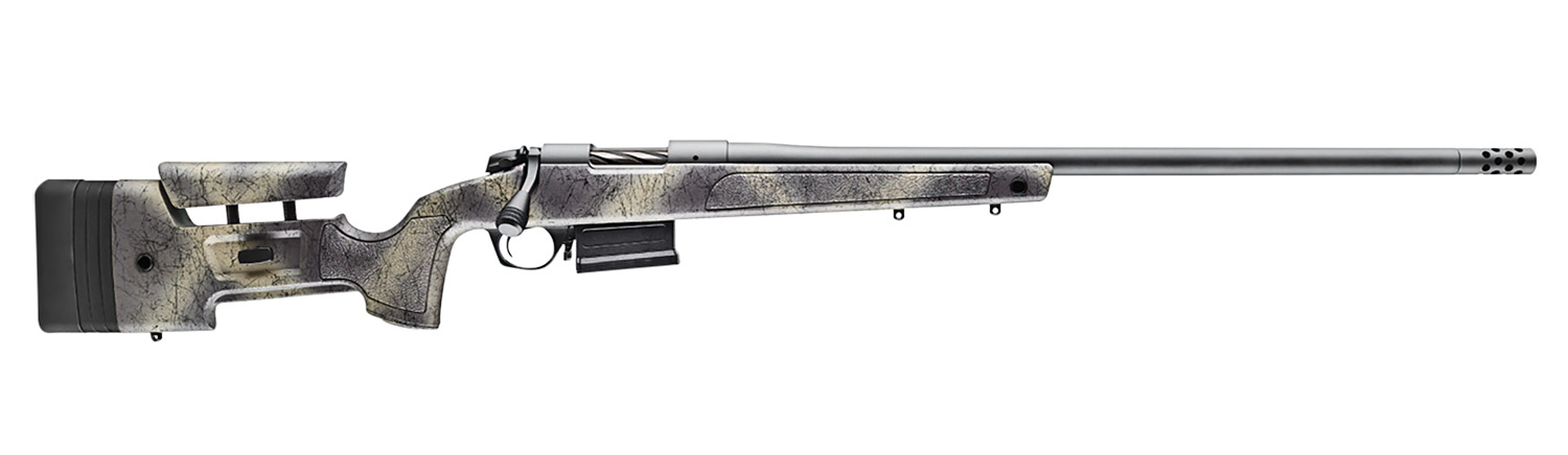 Bergara Rifles B14LM361 B-14 Wilderness HMR 300 Win Mag 5+1 26" Threaded, Sniper Gray Cerakote Barrel/Rec, Adj. SoftTouch Woodland Camo Stock with Mini-Chassis, Omni Muzzle Brake