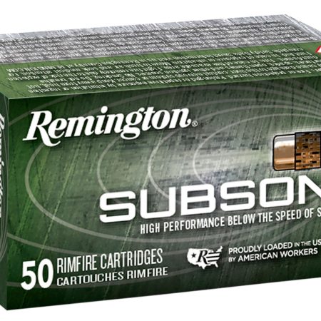 Remington Ammunition 21135 Subsonic Rimfire 22LR 40gr Plated Hollow Point 50 Per Box/100 Case