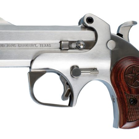 Bond Arms BAC2K Century 2000 38 Special/357 Mag 2rd 3.50" Stainless Steel Double Barrel & Frame, Auto Extractor & Rebounding Hammer, Blade Front/Fixed Rear Sights, Rosewood Grip, Manual Safety