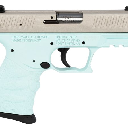Walther Arms 5082512 CCP M2 380 ACP 8+1, 3.54" Stainless Steel Barrel, Serrated Stainless Steel Slide, Angel Blue Polymer Frame w/Picatinny Rail, Angel Blue Finger Grooved Grip, Manual Thumb Safety