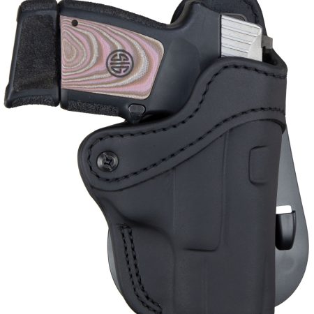 1791 Gunleather ORPDH21SBLR BH2.1 Optic Ready OWB Size 2.1 Stealth Black Leather Paddle Compatible w/Glock 17/S&W M&P Shield/Springfield XD Right Hand