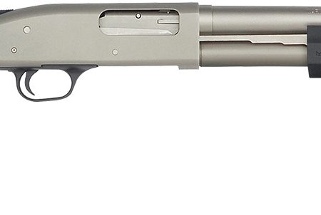 Mossberg 50767 590A1 Tactical 12 Gauge 3" 6+1 18.50" Cylinder Bore Barrel Silver Marinecote Rec Black Synthetic Stock Right Hand Includes M-LOK Handguard