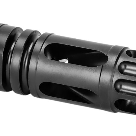 Griffin Armament XHP556FC Gate-LOK Flash Comp Black Nitride 17-4 Stainless Steel with 1/2"-28 tpi Threads, 2.21" OAL & .863" Diameter for 5.56x45mm NATO  M4SD, M4SDK, M4SD2 & 30SD Series Silencers