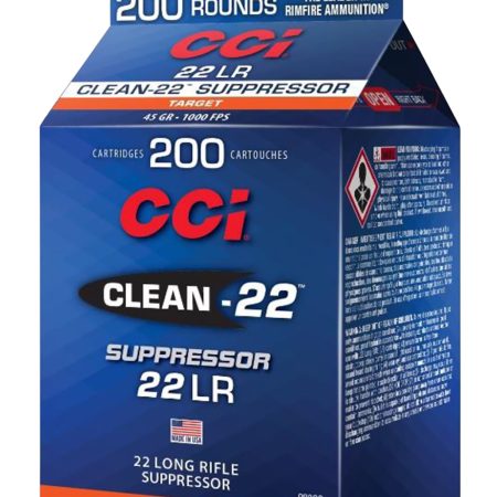 CCI 980CC Clean-22 Suppressor 22 LR 45 gr Lead Round Nose 200 Per Box/ 10 Case