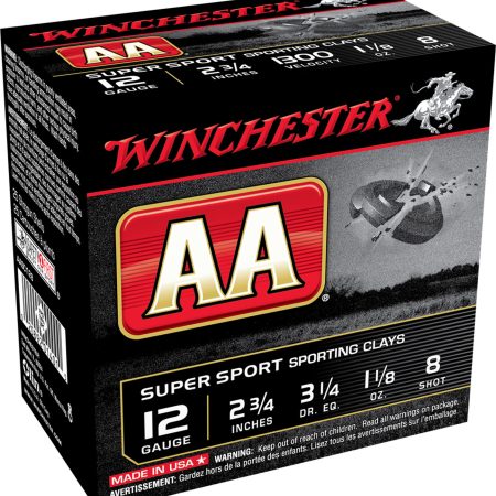 Winchester Ammo AASC128VP AA Sporting Clay 12Gauge 2.75" 1 1/8oz 8Shot 100 Bx/2 Case *Value Pack