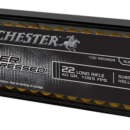 Winchester Ammo SUP22LRHP Super Suppressed  22LR 40gr Lead Hollow Point 100 Per Box/20 Case