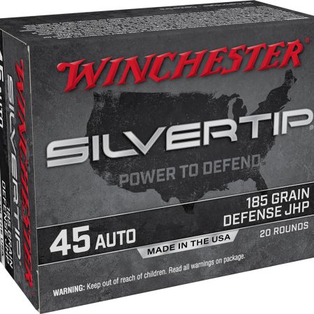 Winchester Ammo W45AST Silvertip  45ACP 185gr Silvertip Jacket Hollow Point 20 Per Box/10 Case