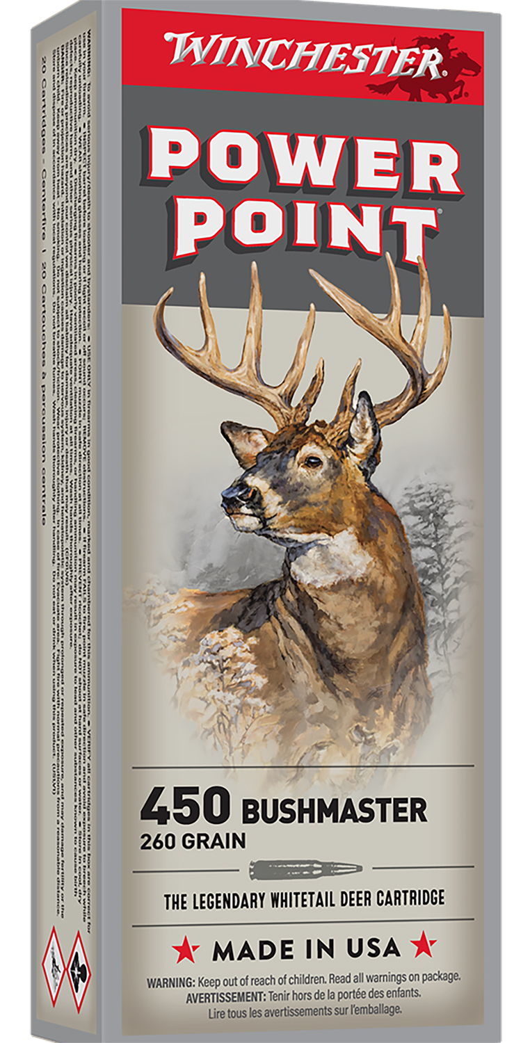 Winchester Ammo X4501 Power-Point 450Bushmaster 260gr 20 Per Box/10 Case