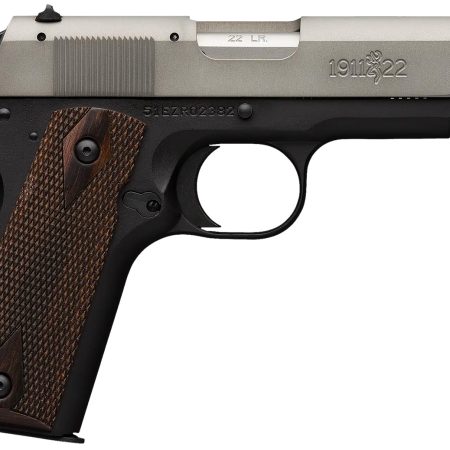 Browning 051879490 1911-22 A1 *CA Compliant Full Size Frame 22 LR 10+1. 4.25" Stainless Steel Barrel, Gray Anodized Serrated Slide, Matte Black Aluminum Frame w/Beavertail