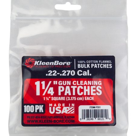 KleenBore P201 Super Shooter  .22 - .270 Cal 1.25" 100% Cotton Flannel 100 Per Pack