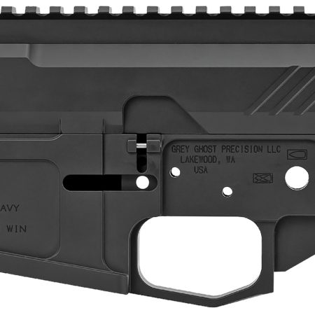 Grey Ghost Precision GGPSHEAVYRCVR AR MKII Heavy Receiver Set AR-10 Platform Multi-Caliber, 7075-T6 Aluminum w/Black Hardcoat Anodized Finish, Flared Mag Well, Optics Ready