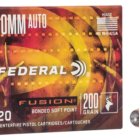 Federal F10FS1 Fusion Handgun 10mmAuto 200gr Fusion Soft Point 20 Per Box/10 Case