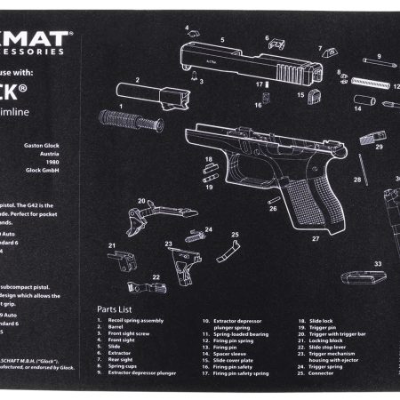 TekMat TEKR17GLOCK4243 Glock 42/43 Cleaning Mat Black/White Rubber 11"x17" Glock 42/43 Parts Diagram