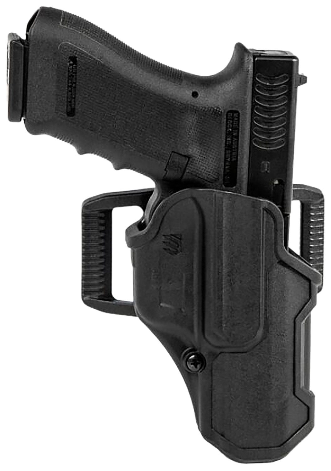 Blackhawk 410701BKR T-Series L2C Non-Light Bearing OWB Black Polymer Belt Clip Compatible w/Glock 19/23/26/27/32/33/45 Right Hand