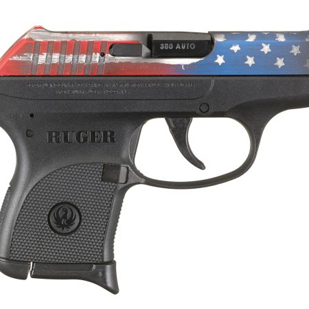 Ruger 13710 LCP  Compact Frame 380 ACP 6+1, 2.75" Black Steel Barrel, American Flag Cerakote Serrated Steel Slide, Black Polymer Frame, Black Polymer Grip, Right Hand