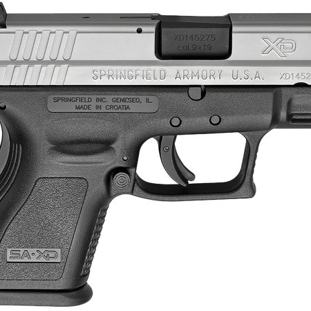 Springfield Armory XD9821 XD *CA Compliant Sub-Compact Frame 9mm Luger 10+1, 3" Black Melonite Steel Barrel, Serrated Stainless Steel Slide, Black Polymer Frame w/Picatinny Rail