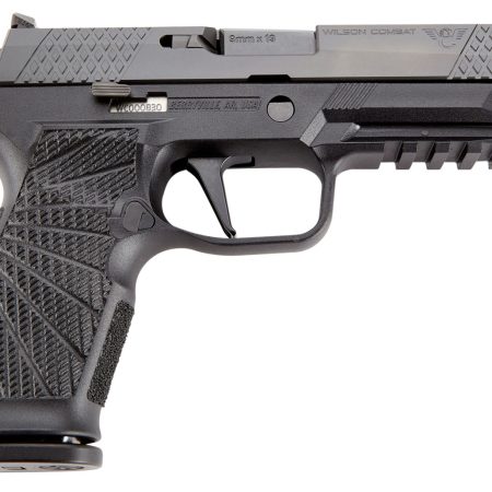 Wilson Combat SIGWCP320F9B P320  9mm Luger 17+1 4.70" Chrome Moly Barrel, Black DLC Serrated Stainless Steel Slide, Black Polymer Frame w/Picatinny Rail, Black Polymer Grip