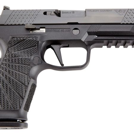 Wilson Combat SIGWCP320F9BATS P320  9mm Luger 17+1 4.70" Black Steel Barrel, Black DLC Serrated Stainless Steel Slide, Black Polymer Frame w/Picatinny Rail, Straight Trigger, Black Polymer Grip