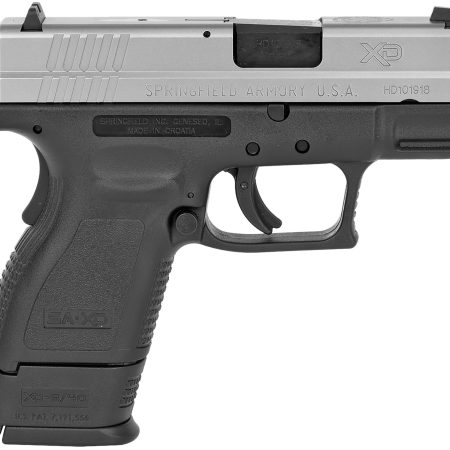 Springfield Armory XD9822 XD *CA Compliant Sub-Compact Frame 40 S&W 9+1, 3" Black Melonite Steel Barrel, Serrated Stainless Steel Slide, Black Polymer Frame w/Picatinny Rail