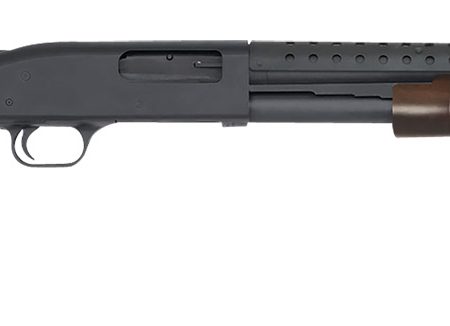 Mossberg 52150 590 Retrograde 12 Gauge Pump 3" 8+1 20" Matte Blued Heat Shield Barrel, Matte Blued Drilled & Tapped Receiver,  Fixed Walnut Stock