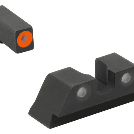 Meprolight USA 402243137 Hyper-Bright Sight Set Green Tritium Orange Outline Front Sight-Green Tritium Black Outline Rear Sight Glock 17/17L/19/22