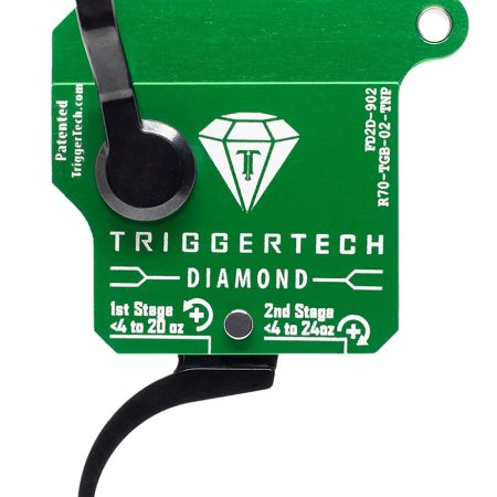 TriggerTech R70TGB02TNP Diamond  Two-Stage Pro Curved Trigger with 0.50-2.80 lbs Draw Weight & Green w/Black Parts Finish for Remington 700 Right
