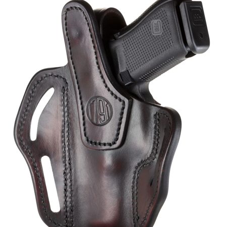 1791 Gunleather BHX3SBRR BHX  OWB Size 03 Signature Brown Leather Belt Slide Compatible w/Glock 17/S&W M&P Shield/Sig P228 Right Hand
