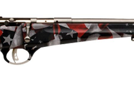 Savage Arms 13801 Rascal  Youth 22 LR 1rd 16.13" Satin Black Sporter Barrel, Satin Black Carbon Steel Receiver, American Flag Fixed Synthetic Stock, Right Hand