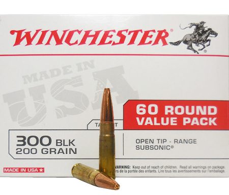 Winchester Ammo USA300BXVP USA  300Blackout 200gr Open Tip Range Subsonic 60 Per Bx/4 Case *Value Pack