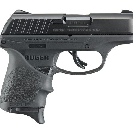 Ruger 13211 EC9s  9mm Luger Caliber with 3.50" Barrel, 7+1 Capacity, Black Finish Frame, Serrated Black Oxide Steel Slide & Hogue Beavertail Grip Sleeve Grip